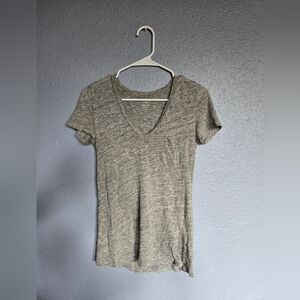 Gray Women's V-Neck Top